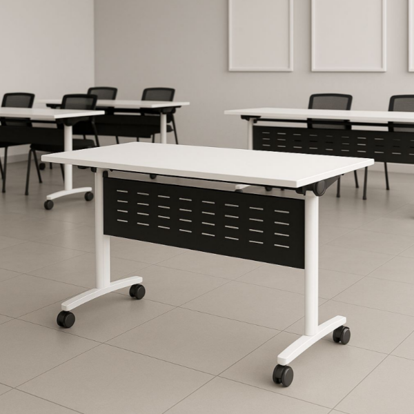 White modern foldable meeting table